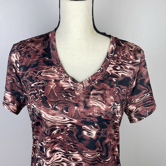 Under Armour Women Velocity Obscura Short Sleeve T Shirt SZ M Loose Fit V-Neck - Picture 4 of 13